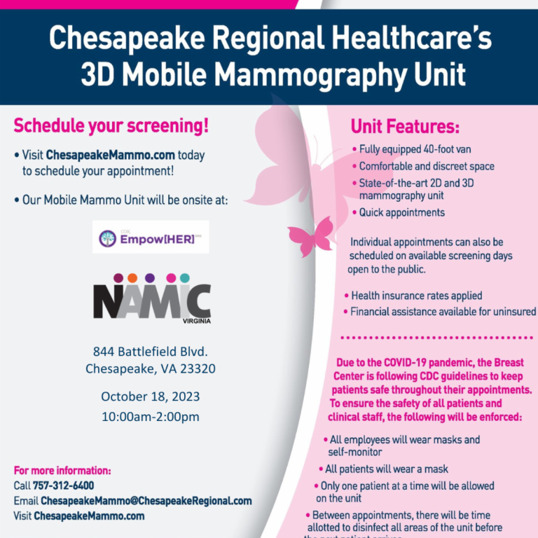 NAMIC-Virginia 3D Mobile Mammography Screenings with Chesapeake Regional Healthcare